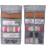 Органайзер двухсторонний подвесной для хранения вещей с крючком «ИДЕЯДОМА», цвет серый, 15 карманов, 75*39см