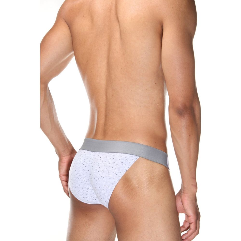 Мужские трусы танга светло-серые с принтом DARKZONE DZN6160