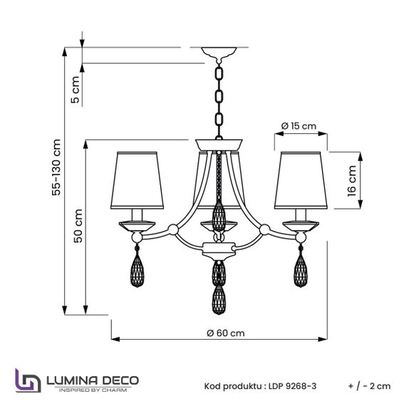 Подвесная люстра Lumina Deco Dominni LDP 9268-3 GD