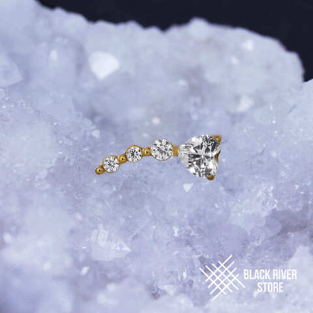 Comet Heart Crystal PVD Yellow