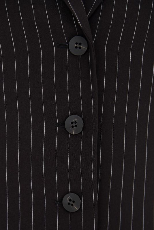 Платье-жилет в полоску со съемными рукавами, черный