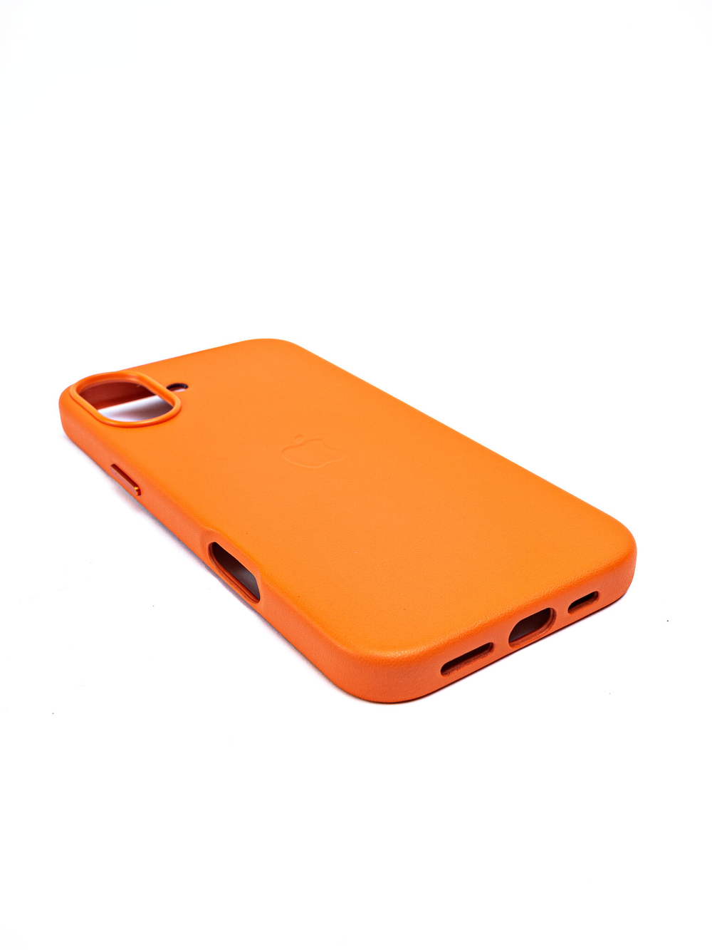 Кожаный чехол Leather Case на iPhone 16 Plus, Оранжевый