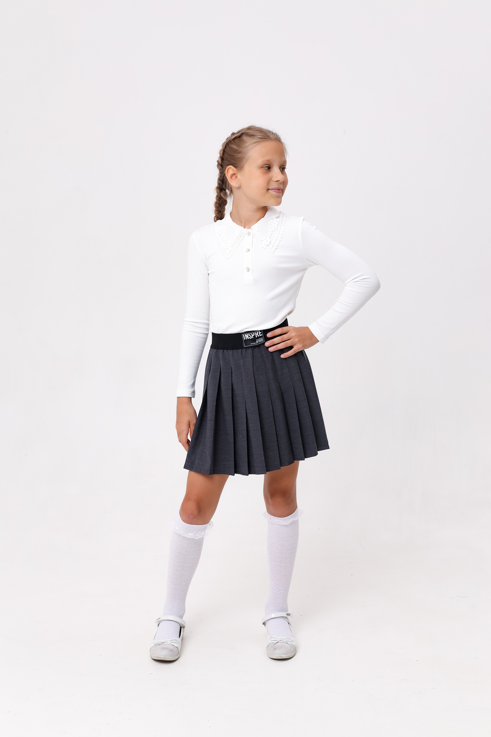 Блуза с длинным рукавом трикотажная для девочки DELORAS Z63182