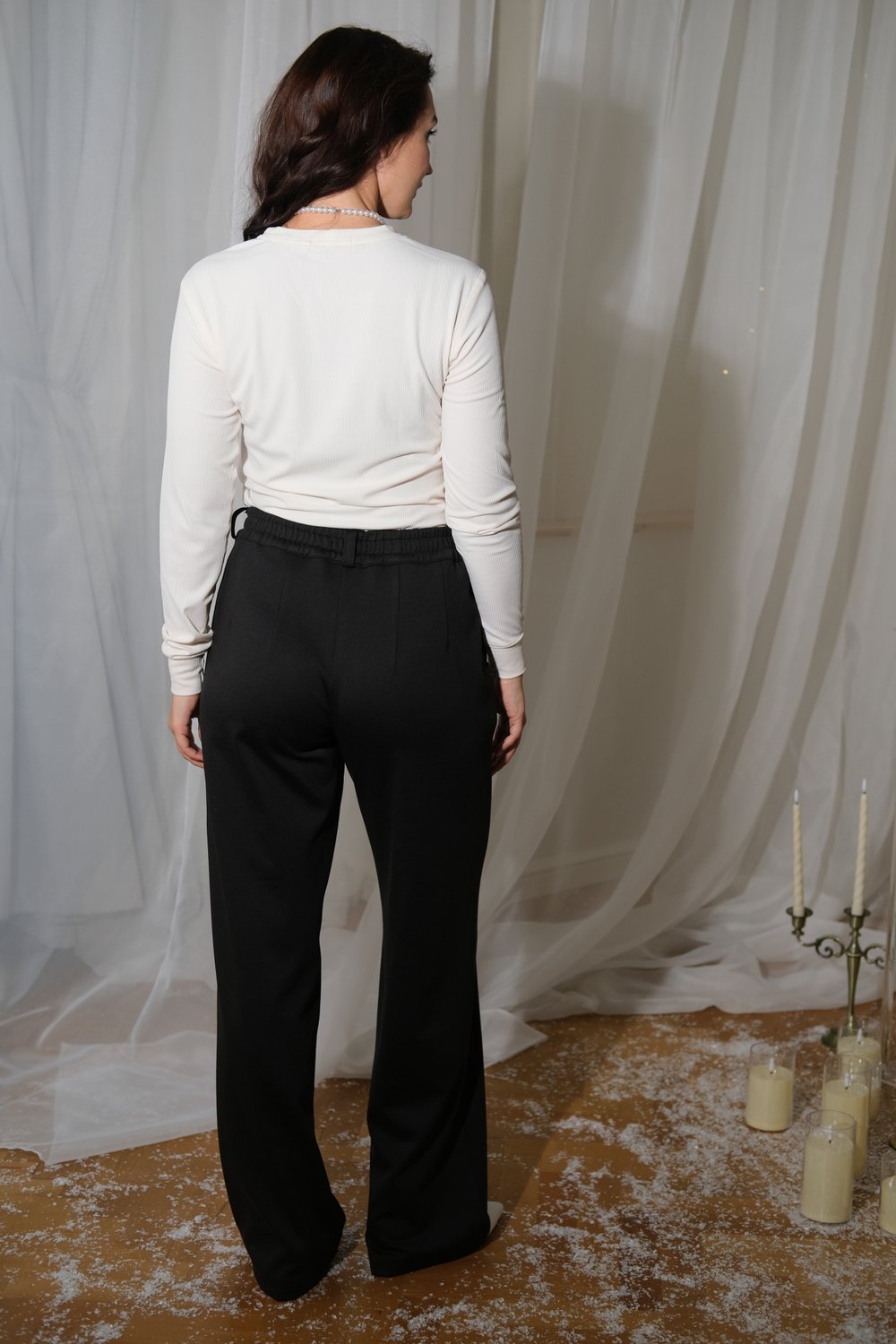 Брюки черные из вискозы