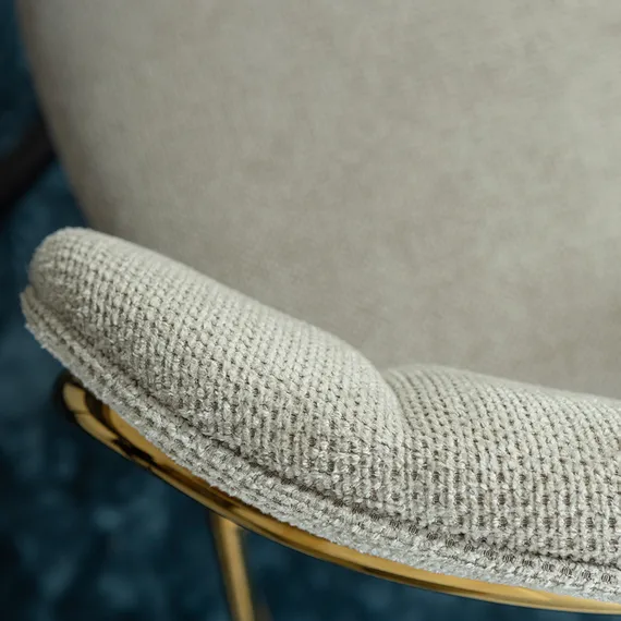 Барный стул Eirill, 71 см, серый шенилл с золотыми ножками