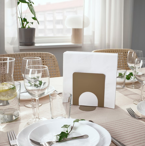 СКОГСРЕР SKOGSROR Салфетница, светло-коричневая, 13х12 см