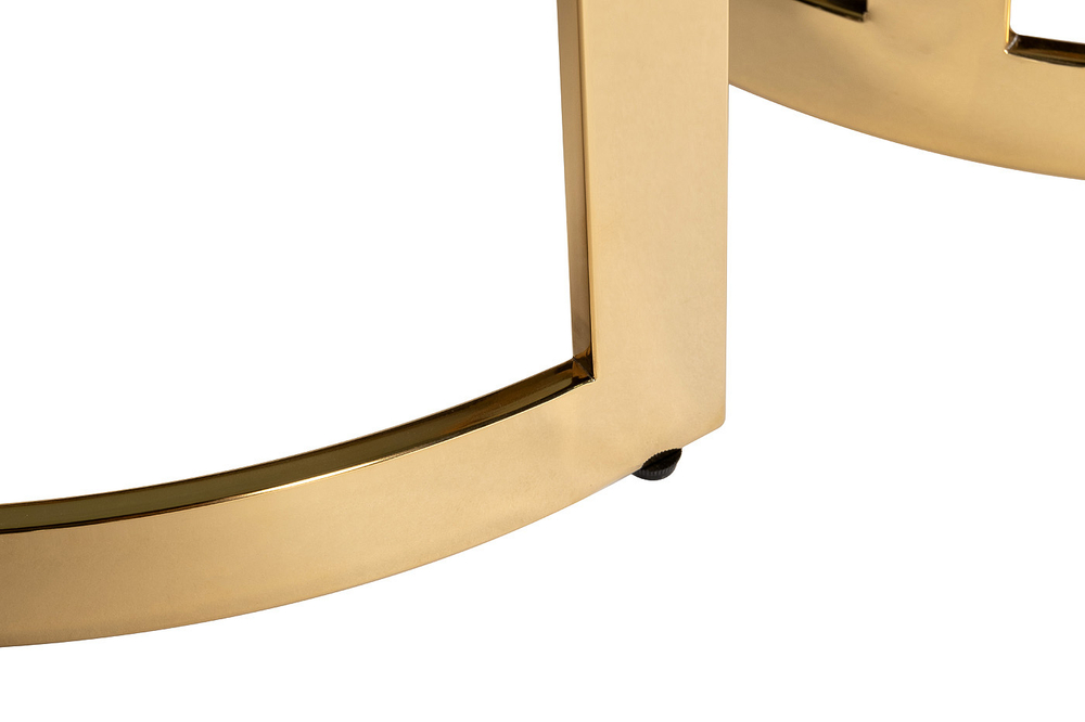 Набор из 2х журнальных столиков d30см Garda Decor стекло черный мрамор/золото