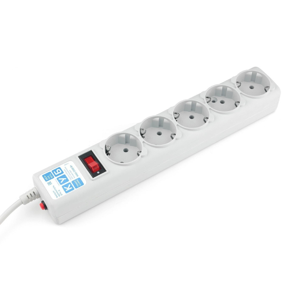 Сетевой фильтр 5 гн, 5 м, 3х0.75 мм², с/з, 2.2 кВт, Power Cube, 330079