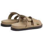 Hermes Chypre Embossed Goatskin simple Casual Fashion sandals Women's Sand Beige, H221123Z C9