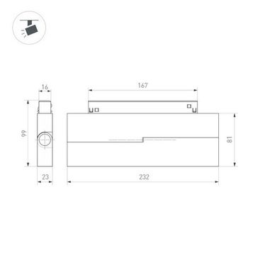 Магнитный трековый светодиодный светильник 12W 3000К 034642(1) чёрный Mag-Orient Arlight