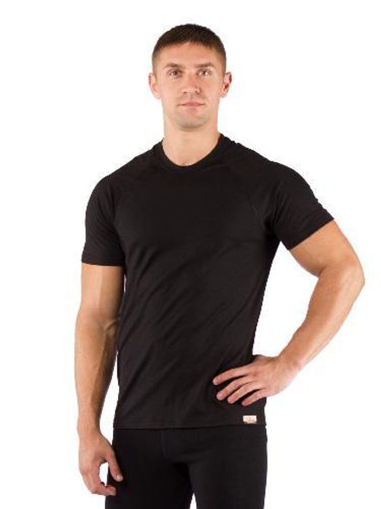 Футболка  мужская Quido/ кор. рукав/ шерсть 160/ черный / XXL, Quido9090XXL