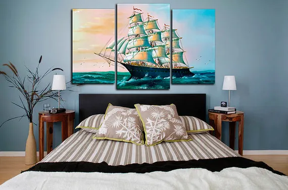 Модульная картина "Морской корабль"