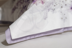 Постельное белье 2 спальное евро Garda Decor Фиори сиренево-белое