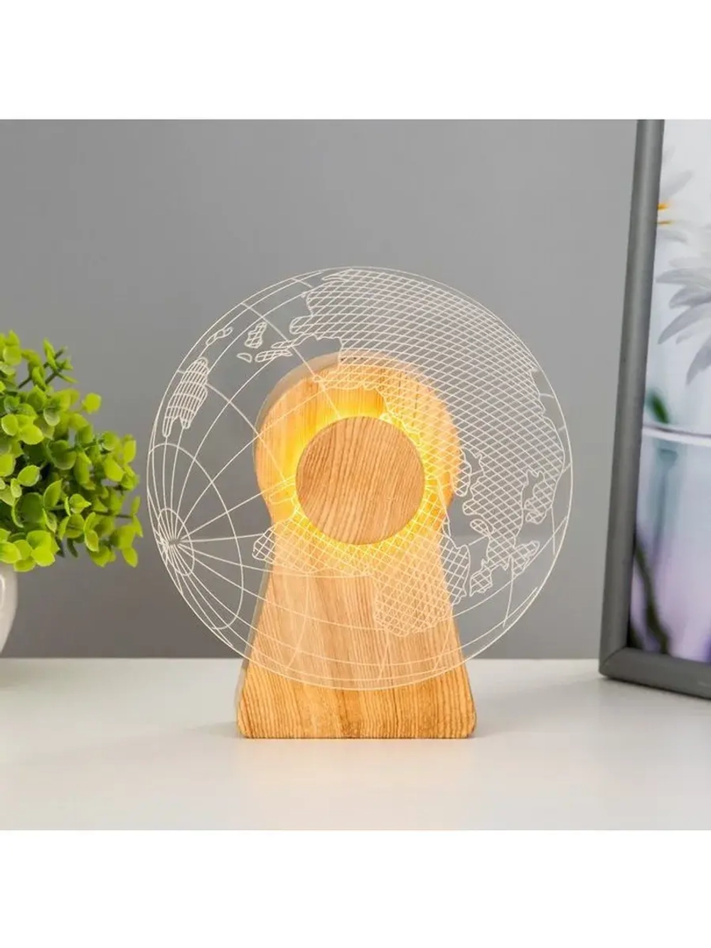 Светильник сенсорный «Глобус» LED крутится 6 Вт USB 15×4×16