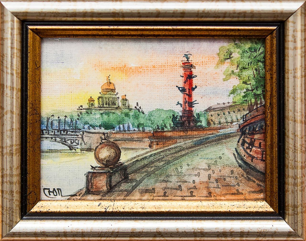 Картина акварелью "Виды СПб" Лопухова Non KGT