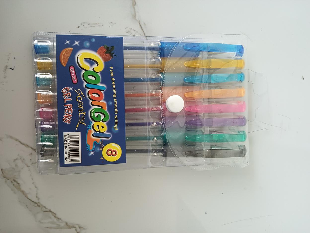 Набор цветных гелевых ручек с ароматом, 8 цветов, в ПВХ пенале