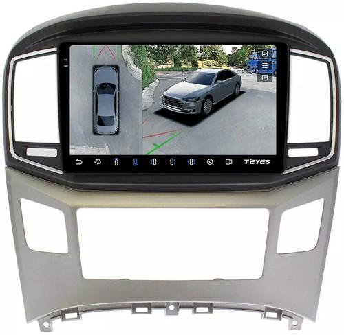Магнитола для Hyundai H1, Grand Starex 2015-2022 (ШГУ монохром) - Teyes CC3-2K-360 монитор 9.5" 2K QLED на Android 10, Быстрая, CarPlay, 4G SIM-слот, 4 камеры в комплекте