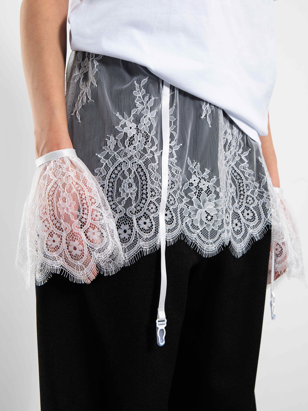 Юбка-баска Кружево 3 в 1 (белая)