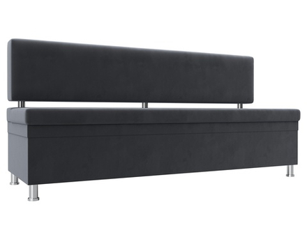 Диван кухонный прямой Стайл, Серый, Велюр, 111643