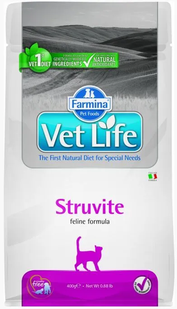 Farmina VetLife 10кг Struvite Сухой корм для кошек при мочекаменной болезни