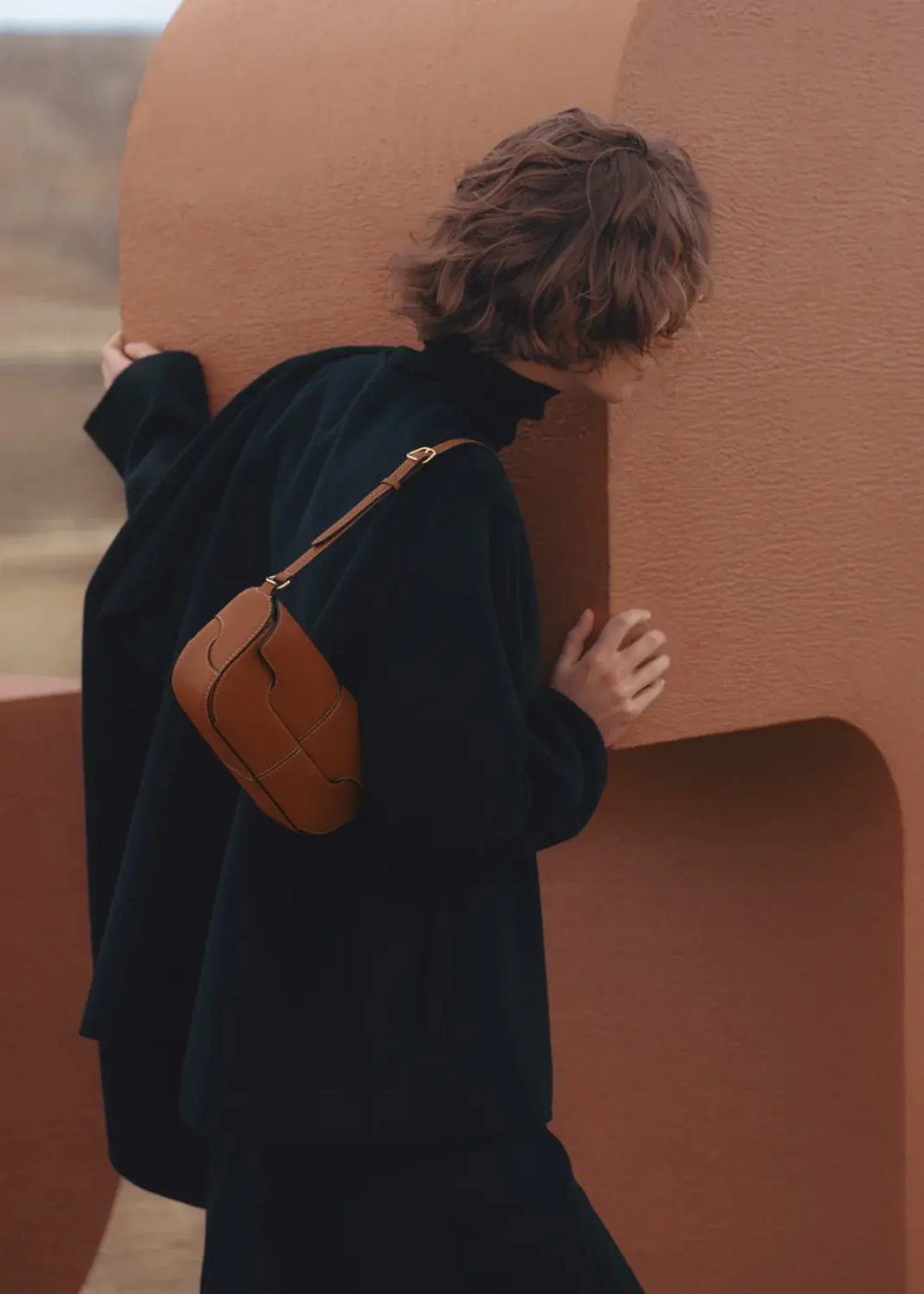 POLENE СУМКА OSMO, КОНЬЯЧНЫЙ