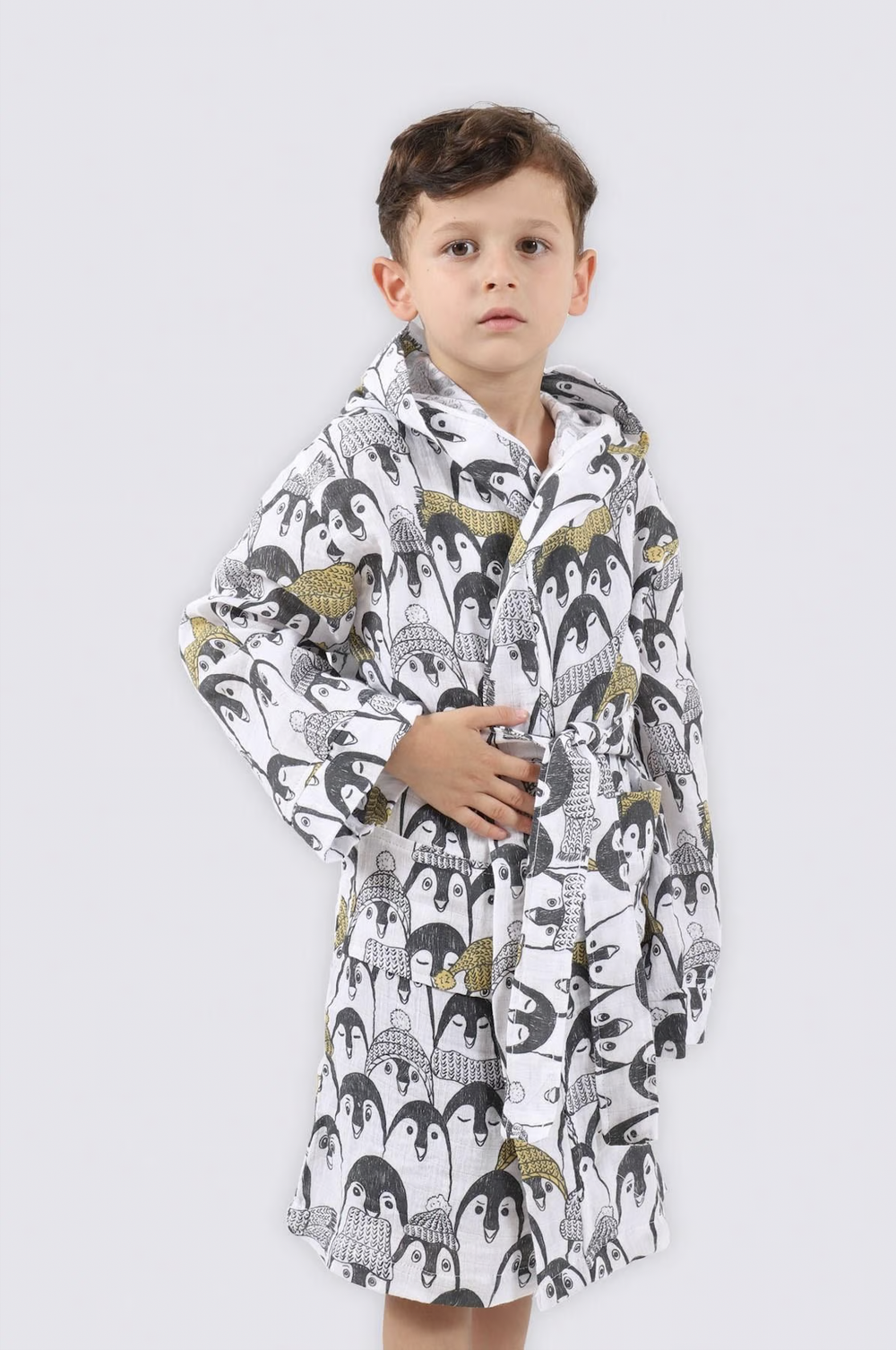 Детский халат Penguin из органического муслина