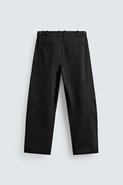 ZARA БРЮКИ RELAXED BALLOON FIT СО СКЛАДКАМИ, ЧЕРНЫЙ