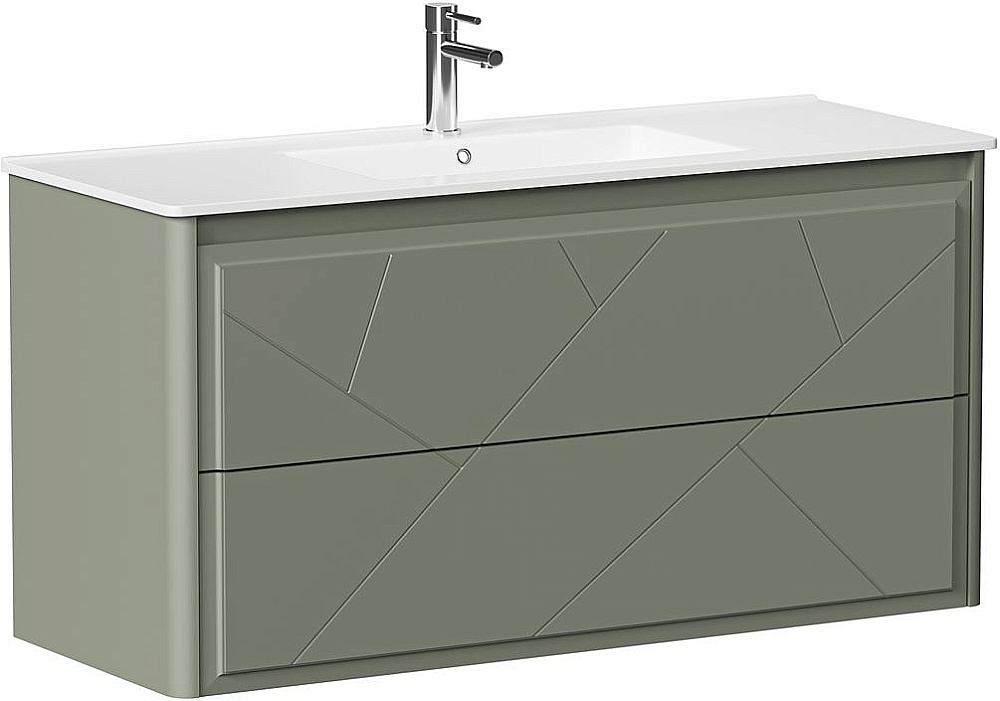 Тумба с раковиной и столешницей Allen Brau Paris 120 1.360003.CGM олива матовая