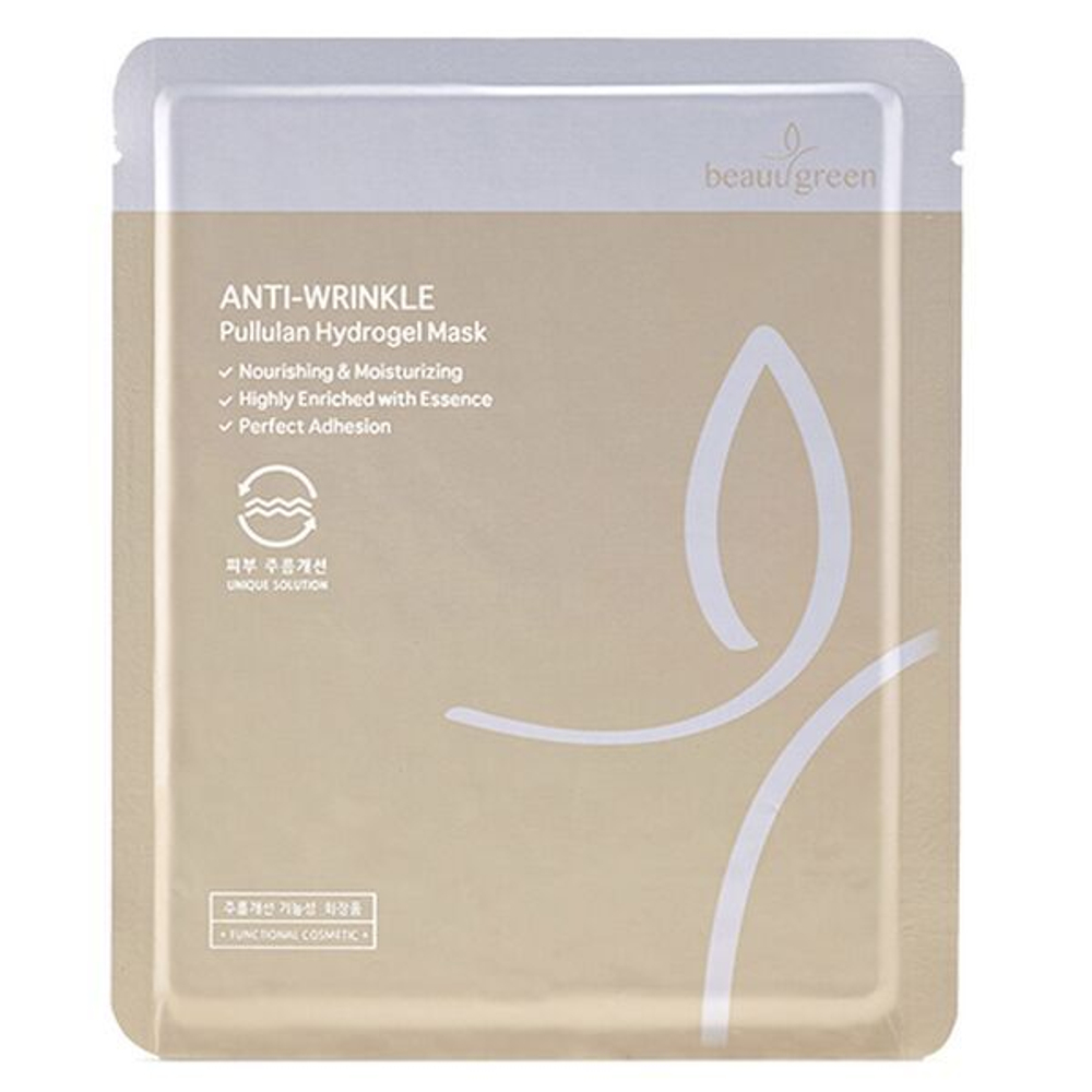 Гидрогелевая маска для упругости кожи BeauuGreen Anti-Wrinkle Pullulan Hydrogel Mask, 30г 