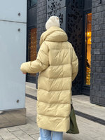 Пуховик Сахалин макси зеленое яблоко