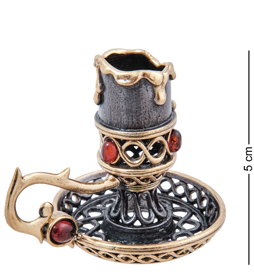 Народные промыслы AM-3997 Подсвечник «Свеча» (латунь, янтарь)