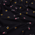 Кулирная гладь с рисунком, 100% хлопок, 149 гр/м2, чёрный/т.розовый (2367)