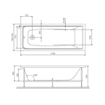 Каркас для ванны AM.PM Gem 170x70/75 W90A-170-075W-R Серый