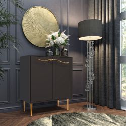 Комод Арт Колор matte Стайл Голд с 2 полками Терпкий коричневый матовый