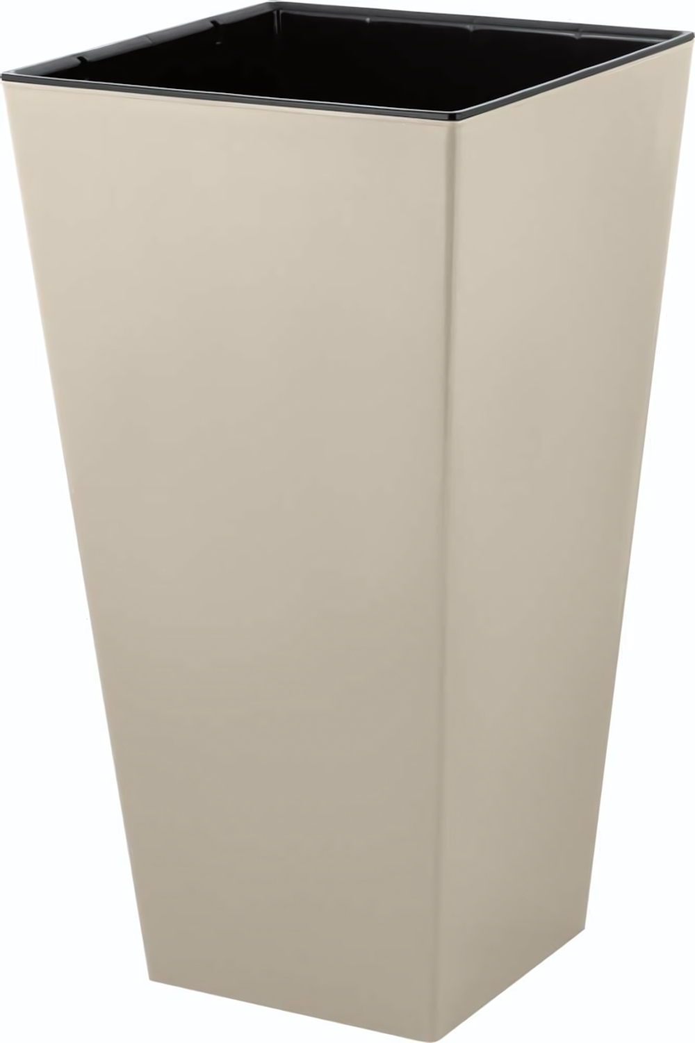 Горшок цветочный London Cube 19,4л 250*250*470мм c дренажной вставкой, калифорнийский миндаль