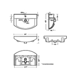 Раковина накладная "Best-65" белая, без кроншт (Sanita Luxe) (WB.FN/Best/65-C/WHT)