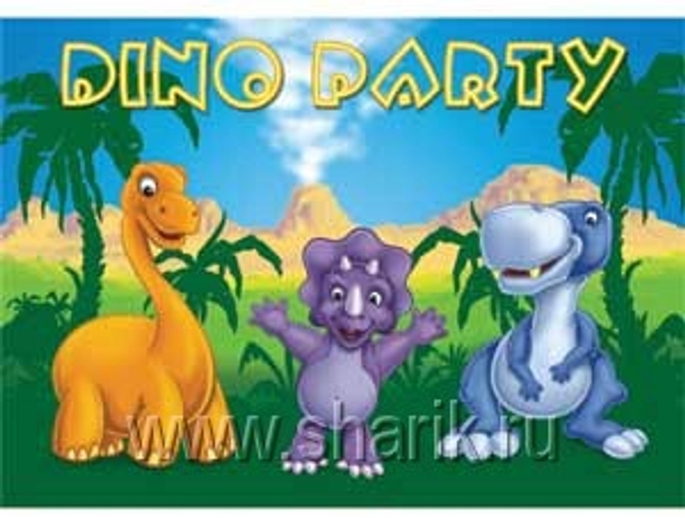 Скатерть п/э Динозаврики 130х180 см.