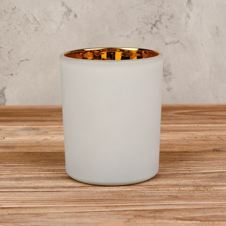 Стакан зеркальный 220мл (белый матовый+золото)