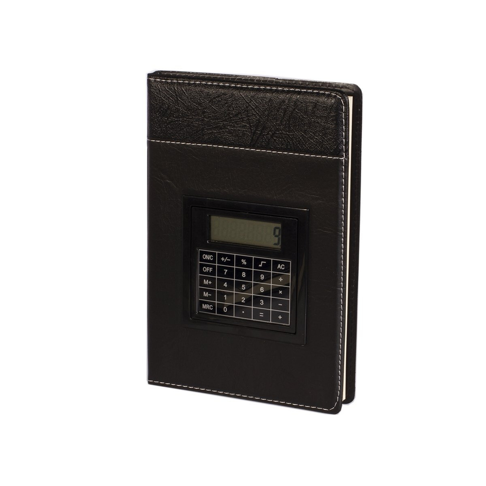 Ежедневник с калькулятором, А5, Alingar, 7БЦ, иск кожа, ляссе, ассорти, цв. внутр. блок, линия, 120 л.