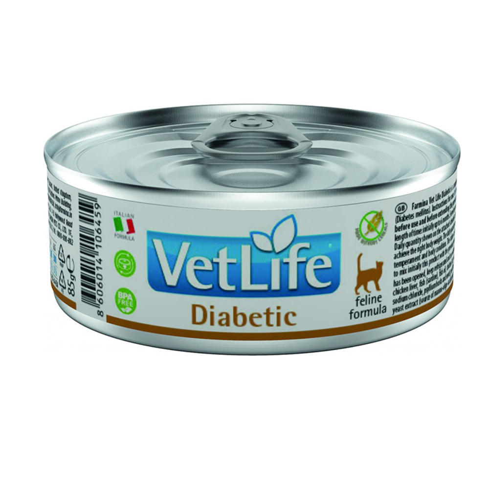 Влажный корм (Диабетик ВетЛайф) Farmina Vet Life Cat Diabetic при диабете для кошек 85 г