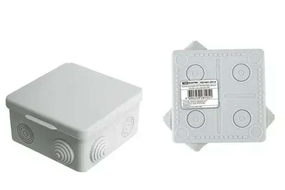 Распаячная коробка ОП 100х100х55мм, крышка, IP54, 8вх. (60шт) TDM SQ1401-0113