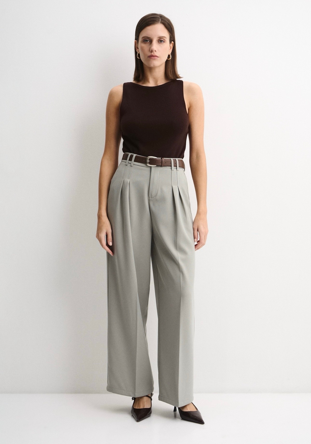 Брюки Almond с ремнем мятный