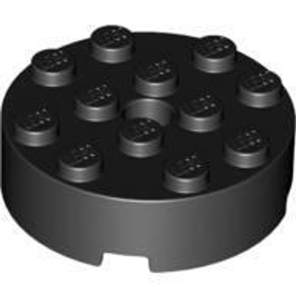 Lego Кирпич 4x4 круглый с отверстием (черный) 87081 / 4558957