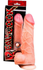 Фаллоимитатор реалистик киберскин-ГИГАНТ на присоске (Цвет: телесный)