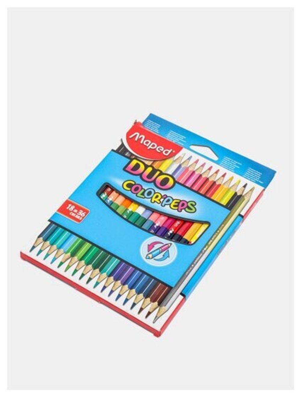 Карандаши двусторонние MAPED (Франция) "Color'Peps Duo", 18 штук, 36 цветов, трехгранные, 829601