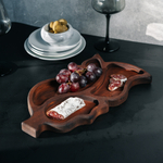 Деревянная менажница из кедра для подачи блюд и закусок "лист". MG82