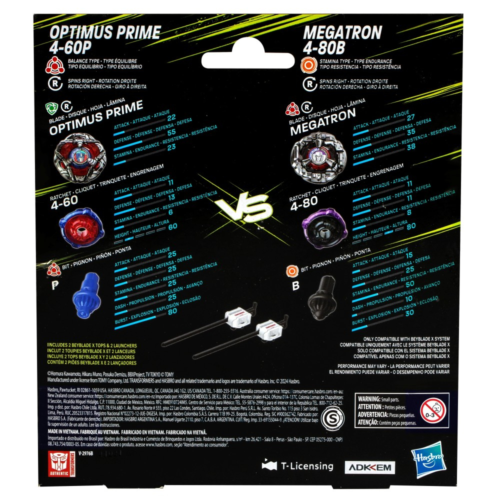 Игровой набор Hasbro Beyblade X Transformers Optimus Prime G0317 G0353 vs Megatron G0353 — фото 5
