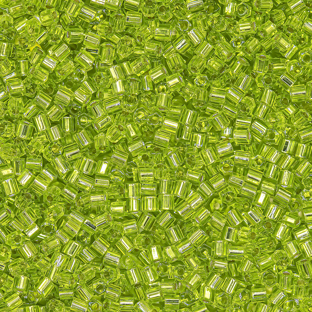 Японский бисер TOHO Hexagon (№24), с внутренним серебрением, прозрачный