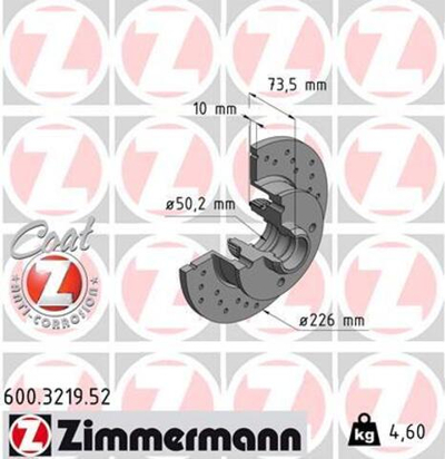 ZIMMERMANN - 600321952-ZIM - Brake Disc