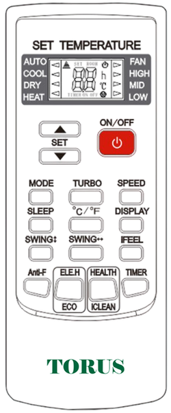 Сплит-система TORUS, VALENCIA (on/off), TSO-12H in / TSO-12H out